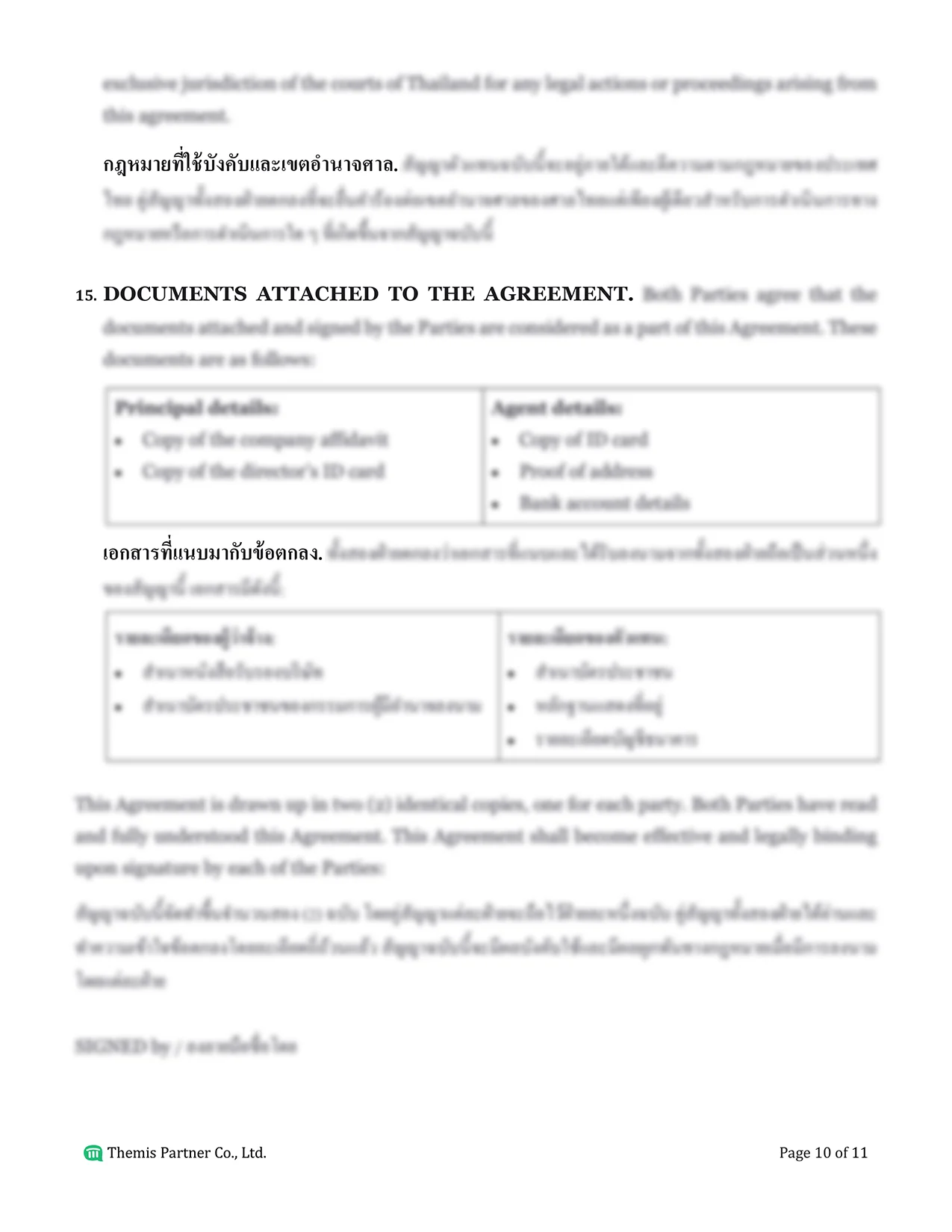 Agency agreement Thailand 10