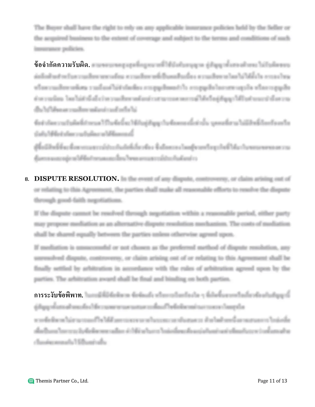 Business purchase agreement Thailand 11