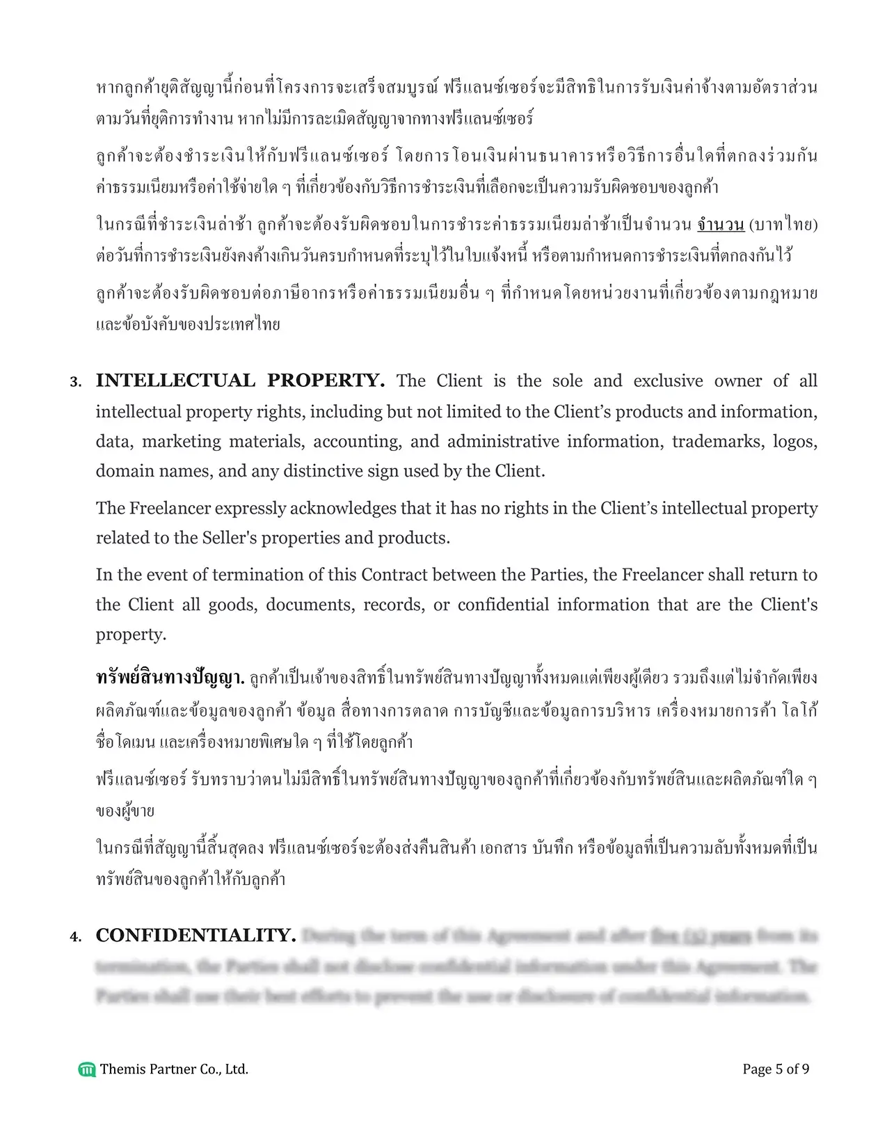 Freelance contract Thailand 5