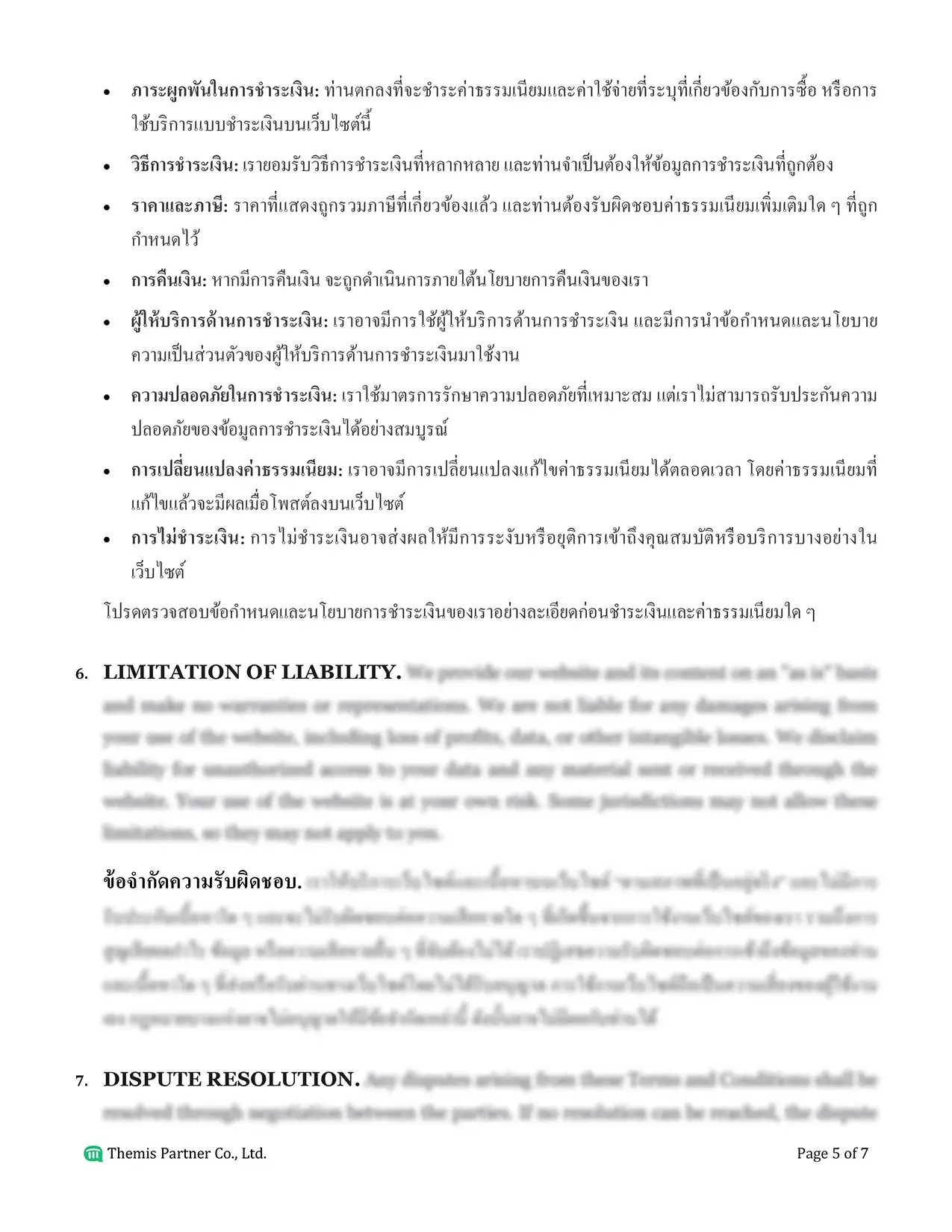 Terms and conditions Thailand 5